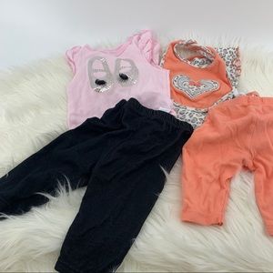 Bon Bebe 2 piece set bundle - girls - 6-9 months